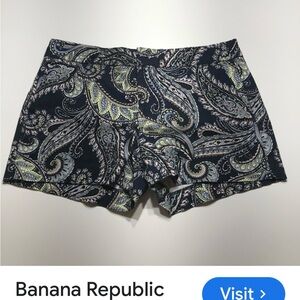 Banana Republic Black , pink, and yellow paisley Patterned Shorts